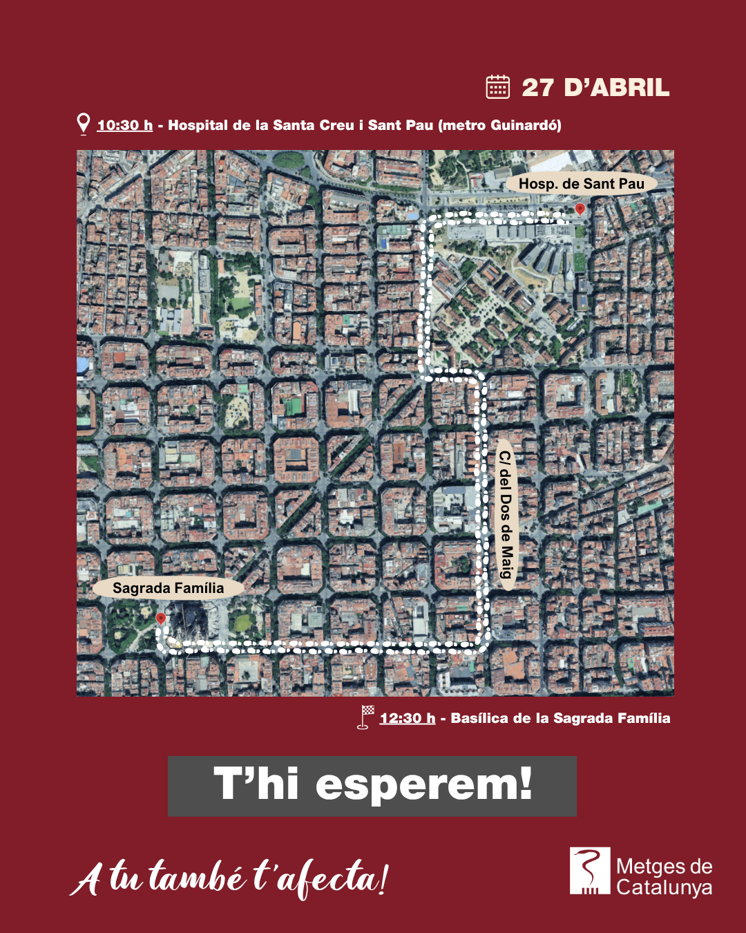 Recorregut manifestació metges 27 d'abril de 2026