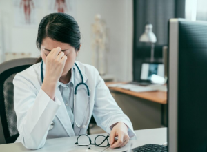 Una doctora que pateix la síndrome de burnout