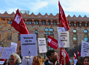 Concentració de Metges de Catalunya davant el Departament de Salut