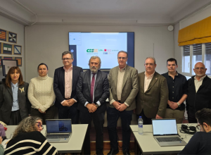  -	Fotografia dels representants dels sindicats mèdics estatals a la roda de premsa conjunta a Madrid