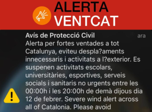 Alerta risc de ventades