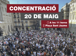 Concentració de Metges de Catalunya davant la Plaça de Sant Jaume