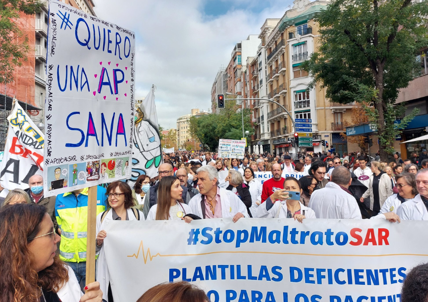 Manifestació a Madrid en defensa de la sanitat pública