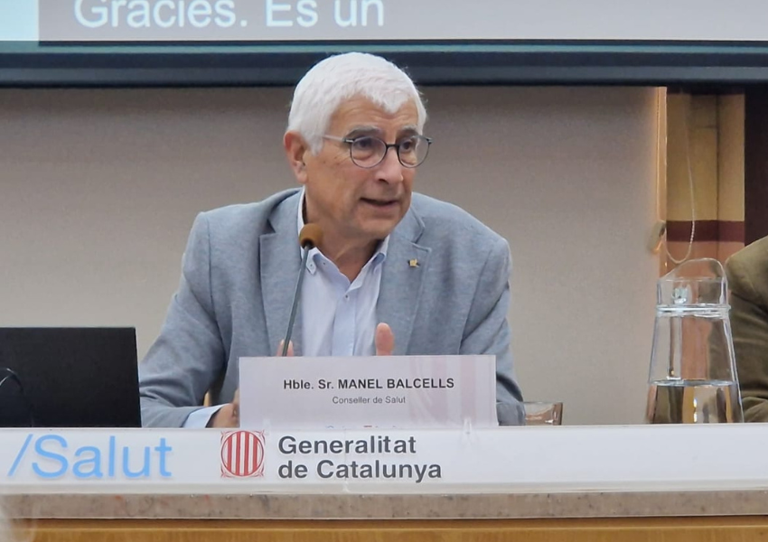 El conseller de Salut, Manel Balcells, a la sessió plenària de la taula d'harmonització