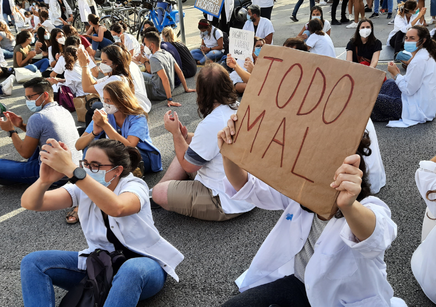 Protesta de residents durant la vaga de la tardor de 2020