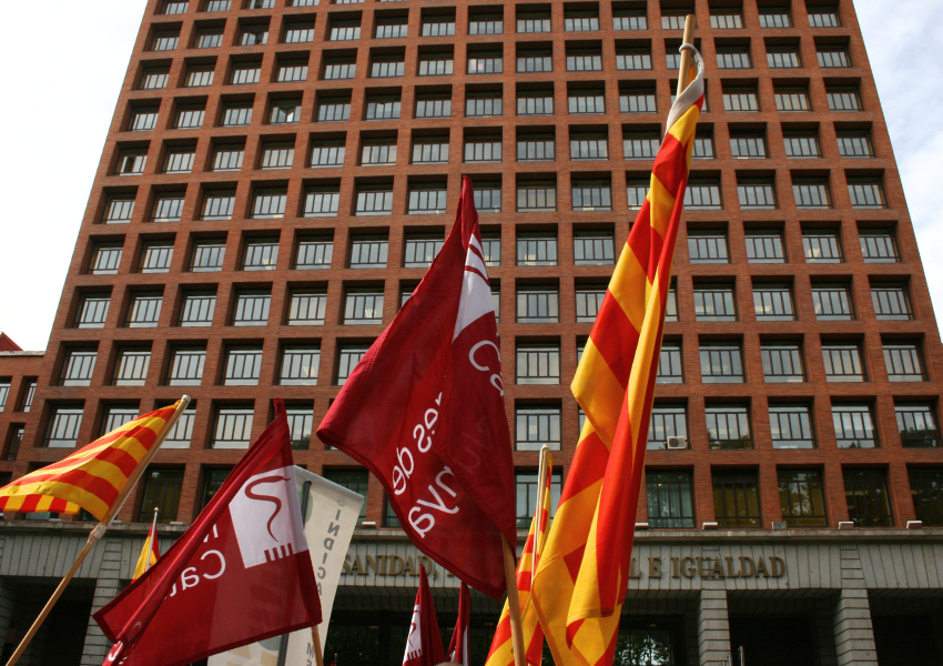 Manifestació de MC davant el Ministeri de Sanitat 