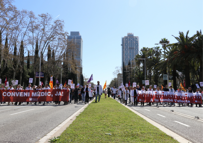 Manifestació de facultatius a Barcelona