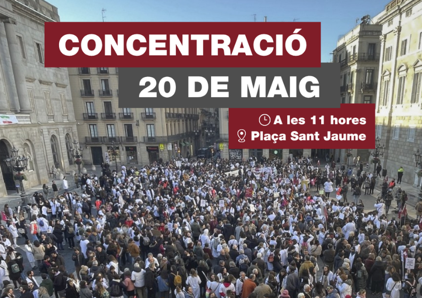 Concentració de Metges de Catalunya davant la Plaça de Sant Jaume