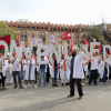 Concentració de Metges de Catalunya davant el Departament de Salut