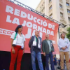 Manifestacio de CCOO i UGT per reclamar la reducció de la jornada laboral